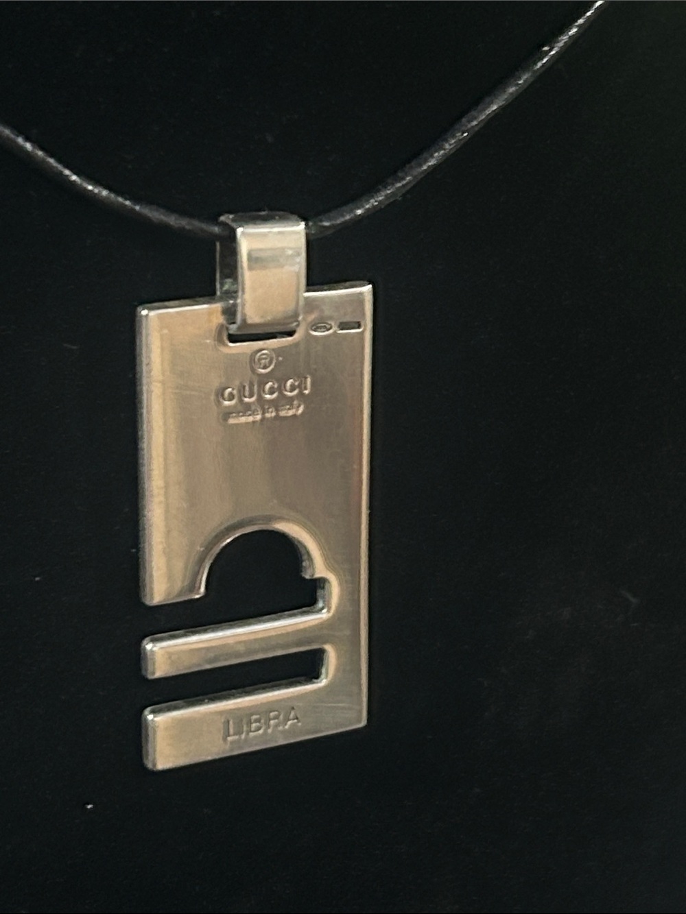 Gucci Vintage 925 Libra Zodiac Symbol Pendant Necklace